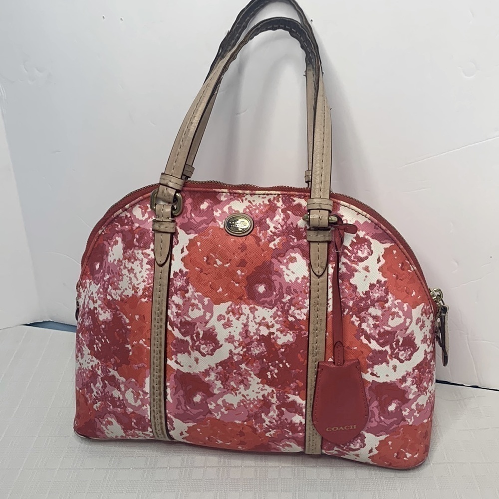 Coach Cora Rare F31341 Peyton Floral Domed Satchel